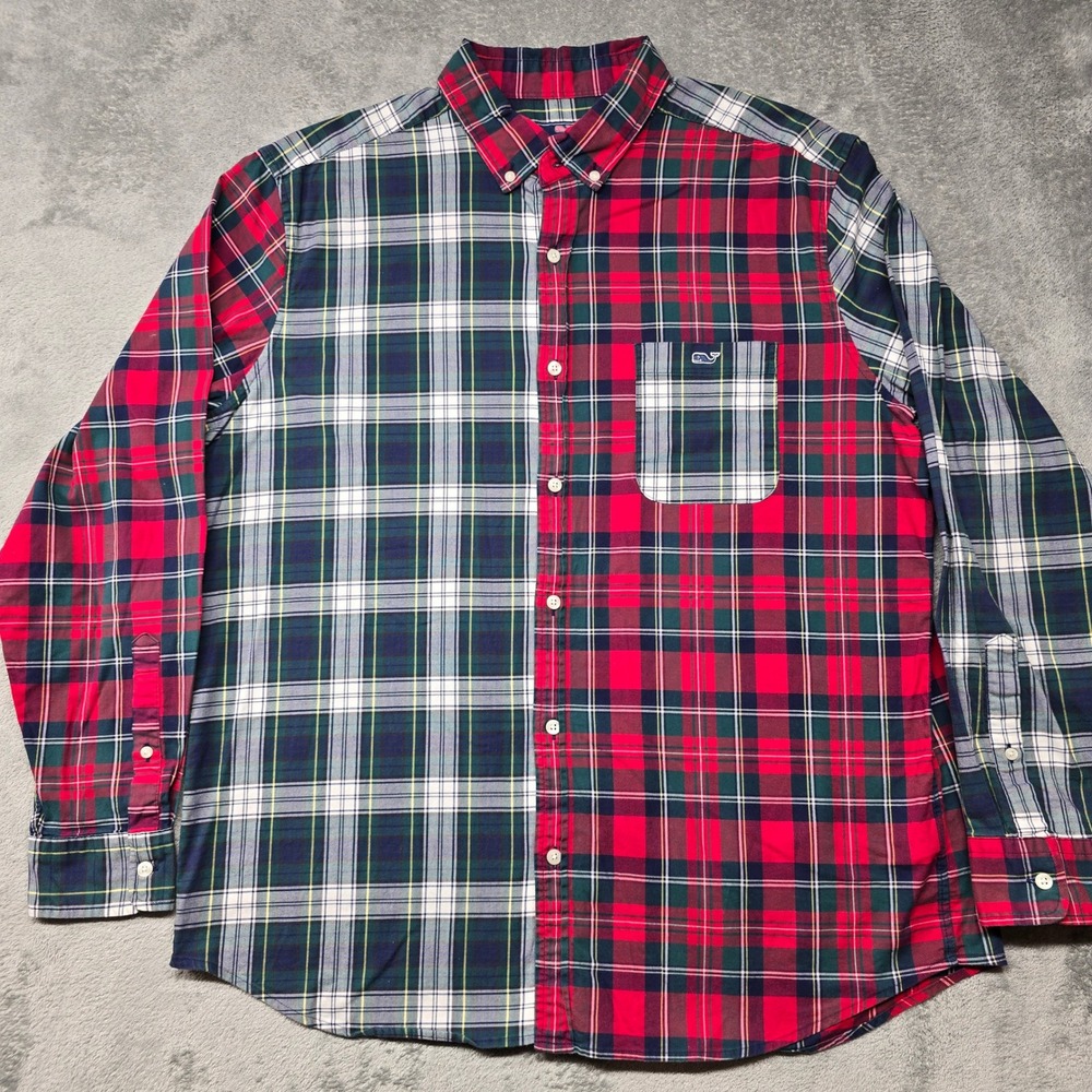 Vineyard Vines Mens Classic Fit Tucker Shirt XL Patchwork Plaid 1W010441 XL